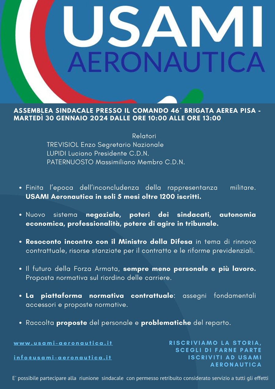 Assemblea Sindacale al 46^ Brigata aerea Pisa